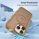 Maxdara for iPhone 16 Pro Max Case, [Compatible with Magsafe] Wavy Frame TPU Bumper Shockproof Drop Protection Translucent Magnetic Case for iPhone 16 Pro Max (Brown)