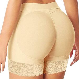 Butt Lifter Panties Padded Underwear for Women Hip Enhancer Pads Shorts Lace Boyshorts Shapewear (Small, Beige)
