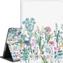 Cover for iPad 9th/8th/7th Generation, Case for 10.2 Inch iPad 9th/8th/7th Generation 2021/2020/2019 - Premium Folio Stand Case - Auto Wake/Sleep and Multiple Viewing, Blue Leaves