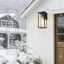Bestshared Outdoor Wall Lights,15 Inch Exterior Wall Lanterns with Clear Glass, Anti-Rust Black Porch Lights Sconce,Weather Resistant Outdoor Lights for House, Garage, Doorway, Patio, E26 Base(3 Pack)