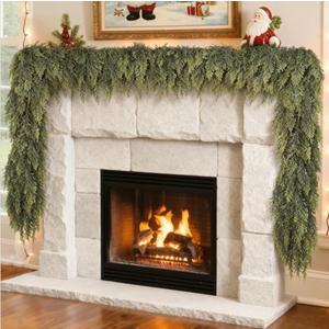Artificial Cedar Garland,6 Feet Christmas Drooping Garland, Handmade Holiday Decoration