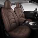 NS YOLO Full Coverage Leather Car Seat Covers Full Set Custom Fit for 2020 2021 2022 Tesla Model Y with Waterproof Leatherette in Automotive Interior Accessories (Brown)