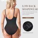 BRABIC Shapewear Bodysuits for Women Tummy Control Shapewear Seamless Deep V-Neck Body Shaper with Built-in Bra(Black, Small)