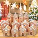 KALEFO Christmas Advent Calendars 2025 Cardboard Treasure Boxes with 1-24 Number Gingerbread Countdown Calendar Xmas Holiday Christmas Decorations