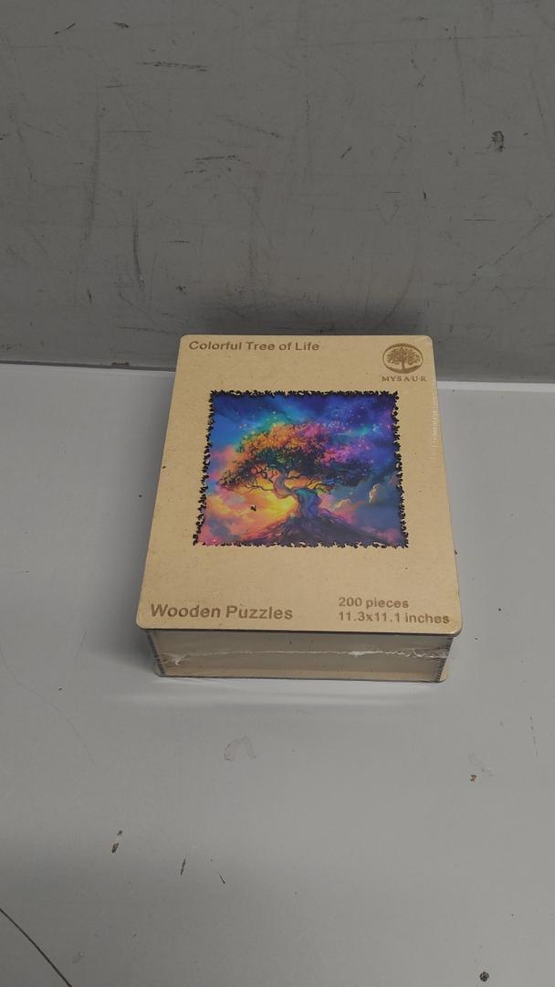 Wooden Puzzles for Adults, Rainbow Tree of Life Jigsaw Puzzles, Unique Plants Adult Puzzles, Irregular Creative Gift for Family Game,Christmas Birthday Gifts Home Decor 11.3x11.1 in 200PCS