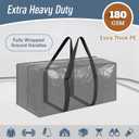 6 Pack Extra Heavy Duty Large Moving Bags with Strong Zipper & Comfortable Handles, Sturdy & Durable Clothes Storage Bags Totes Bins, Packing Moving Boxes for College Supplies, Black, 23 Gallon