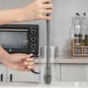 Silicone Soft Bristle Water Bottle Cleaner Brush with Extra Long Handle for Flasks, Tumbler, Glassware, Sports Bottles, Baby Bottles, Vases, Narrow Neck, Gray