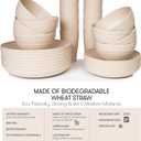 Wheat Straw Dinnerware Sets | Unbreakable Dinnerware Sets | Dishwasher Microwave Safe Dinnerware | Eco Friendly Non Breakable Dinnerware Sets | RV Outdoor Camping (Beige, Service for 8 (32 pcs))