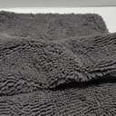 Yeaban Chenille Bathroom Rugs Non-Slip Thick Plush Bath Mat - Absorbent Washable Bath Rugs for Bathroom Shower Sink Carpet (Dark Gray, 23' x 40'