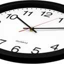 Bernhard Products Black Wall Clock Silent Non Ticking - 16 Inch Extra Large Quality Quartz Battery Operated Round Easy to Read Home/Office/Business/Kitchen/Classroom/School Clocks