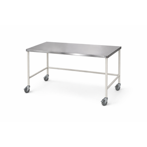 EnduraSteel Stainless Steel Mobile Prep Table with Powdrr-Coated Mild Steel Frame 6 ft x3'9 ft