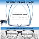 5 Pack Blue Light Blocking Reading Glasses for Men with Spring Hinge Fashion Large Wide Computer Readers for Men