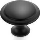 Ravinte 30 Pack Matte Black Kitchen Cabinet Knobs 1-1/4 Inch Round Drawer Pulls Flat Black Stainless Steel Drawer Handles Door Hardware for Dresser Cabinets