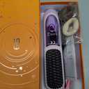 Cordless Straight Hair Brush, 3 Heat Settings & LED Display, Negative Ion & Ceramic Technology, Portable Travel Hair Straightener for All Hair Types (Purple)
