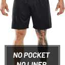 MIER Men's Quick-Dry Athletic/Soccer/Basketball Shorts Without Pockets No Liner Running Workout Training Active Shorts Black, S