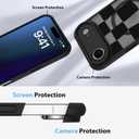 KANGHAR for iPhone Air Case 2025 Checkered Matte Aesthetic Cute Pattern Magnetic [Compatible with Magsafe] Slim Shockproof Full Body Protection for Girls Women -Black