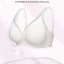 Wireless Seamless Jelly Bra for Women - Deep V Push Up Bras for Womens No Underwire - No Wire Back Support Lift Bralette (White, M)