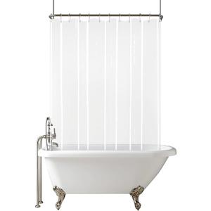 Clawfoot Tub Short Clear Shower Curtain Liner 180x65 Inch Wrap Around Shower Liner with 6 Magnets Waterproof Peva Plastic Shower Curtain Set 32 Metal Hooks Included