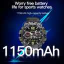4G SIM Card Android IP68 Smartwatch with GPS & WiFi, Dual-Lens HD Cameras, 1150mAh Military Watch for Men, App Downloadable, 1.5" AMOLED Large Screen for Video Chat, Health Activity Tracker (Black)