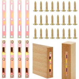MorningRo 4 Pair 6" Bed Rail Fasteners Bed Rail Brackets with Screws Heavy Duty Bed Frame Rail Hardware Bed Rail Connectors Bed Frame Replacement Parts for Furniture Bed Wood