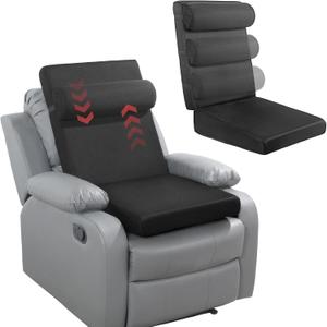 HOMBYS Recliner Chair Cushions for Elderly,Lumbar Support Pillow for Recliner with Seat Cushion & Adustable Headrest, High Desnity Foam Recliner Pillow (Black)