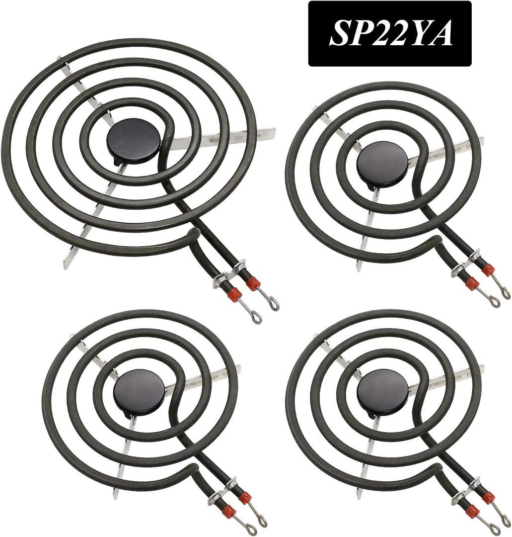AMI PARTS SP22YA Electric Range Burner Element Unit Set Replacement Fit for G-E Hot-point Ro-per Ken-more Range Stoves (1 x WB30X253 8" & 3 x WB30X254 6")