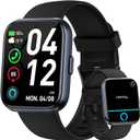 Smart Watches for Men Android & iPhone, 1.8" Alexa Built-in Smartwatches Fitness Tracker Watch with Bluetooth Calls, IP68 Waterproof, Heart Rate/Sleep/SpO2 Monitor, 110 Sport Modes - Black