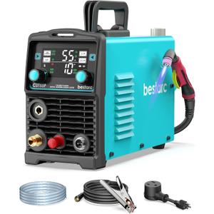 bestarc Plasma Cutter, [Pilot Arc][Large LED Display] 55A bestarc Plasma Cutter Machine 110/220V Dual Voltage, 5/8 Inch Clean Cut 3/4 Inch Max Cut, Post Flow Mesh Cut, 2T/4T for Beginners DIY