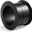 6 Inch Wall Thimble with Black Protective Coating, for Double Wall Insulated Chimney Pipe, 304 Stainless Steel, Adjustable (4.6-9.2) for Horizontal/Vertical Installation