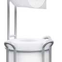 Toilet Paper Holder Stand with Shelf for Phone, Free Standing Tissue Roll Storage and Dispenser Rack for 4 Mega Rolls, Silver Gray (23.6'')