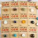 Valentines Day Gifts for Kids - 24 Pack Valentines Day Cards with Natural Gems- Rock Valentines Cards For Kids Classroom Exchange, School Party Favor For Boys Girls Toddlers, Return Gift