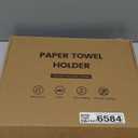 Paper Towel Holder Countertop, Standing Paper Towel Roll Holder for Kitchen Bathroom, with Weighted Marble Base for One-Handed Operation (White), White Marble Paper Towel Holder