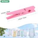 M METERXITY 30-Pack Colored Clothespins Wooden, 2.8 Inch/72mm Colorful Clothes Pins for Hanging Clothing/Crafts/Pictures, Wooden Clothespins [Pink], 2.8" x 0.4"