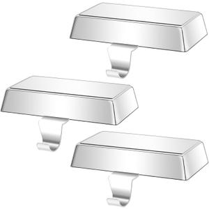 Hxezoc 3 Pack Silver Christmas Stocking Holders, Metal Mantel Stocking Hangers, Weighted Metal Hanging Hooks for Christmas Fireplace Mantel Decorations Xmas Holiday Supplies
