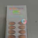 BTArtbox Press On Nails Short - Gold Drops, Lamp-Curable Gold French Tip Cat Eye Almond Press On Nails with Glue and Adhesive Tabs for Women in 16 Sizes - 32 Soft Gel Glue On Nails Kit