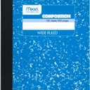 5 Mead Composition Book, Wide Ruled, 100 sheets, 93/4" x 71/2", Assorted Colors