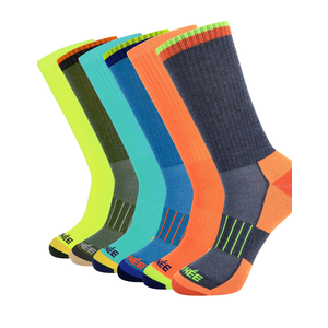 JOYNÉE Mens Athletic Crew Cushion Socks for Running and Workout 6 Pack,Multicolor,Sock Size:10-13