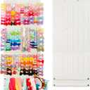 Bow Holder Organizer for Girls - Hanging Hair Accessories Storage for Headbands, Clips, Ties, Scrunchies (Without Bows) (Beige)