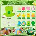 36 Pcs Wooden St Patrick's Day Tree Decorations Ornament Lucky Charms Ornaments Saint Patricks Ornaments for Tree Shamrock Ornament Home Fireplace Fence Irish Holiday Party Hanging Decor