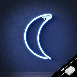 Ganrami Blue Moon Neon Sign, USB & Battary Powered Neon Lights Signs, Moon Lamp, Room Decor, Kids Room Decor for Bedroom, Night Light for Kids, Party Decorations, Birthday Decorations