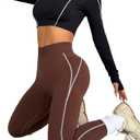 Contrast Stitching High Waist Seamless Sports Leggings, Size S
