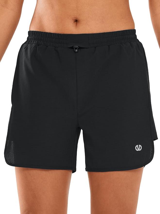 ALLZERO Women's Swim Board Shorts 5" with Pockets Quick Dry Beach Shorts with Liner Ruched Waistband, XL
