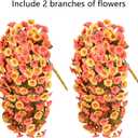 Artificial Fake Fall Hanging Flowers Plants for Outdoor Outside Decoration, 2 PCS Faux Silk Morning Glory Trailing Vines UV Resistant for Wall Home Porch Patio Party Decor (Fall Orange+Yellow)