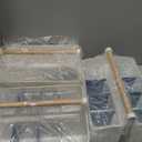 3 pcs Large Portable Caddy with Handle, Art Supplies, DIY Divided Basket for Crafts Colored Pencils Pen Holds Brushes (Blue Dividers)