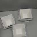 Porcelain Small Serving Bowls Set of 6, 13 Oz Square Cereal Bowls, 4.6" White Ceramic Dessert Bowls for Salad, Dip, Soup, Snack, Fruits, Small Portions, Dishwasher & Microwave Safe