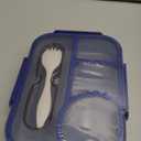 EASYFUN Bento Box Adult, Lunch Box, 4-Compartment Lunch Containers, Drop-Proof, Dishwasher Safe & Made with BPA-Free Materials (Blue)