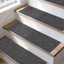BEQHAUSE Stair Treads for Wooden Steps 28inX9in, Carpet Stair Treads Non Slip Indoor, Machine Washable Stair Runners for Kids Elders and Pets, Carpet for Stair Rugs Mat, TPE Backing, 15pcs, Charcoal