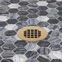 Oatey 42362 Universal 4-1/4 in. Snap-Tite Round Shower Strainer with Tile Ring in Brushed Gold
