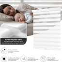 AOSKY Cordless Zebra Blinds for Windows Pull Down Roller Window Shades Dual Layer Light Filtering Privacy for Day and Night, Free-Stop Door Shades for Home Easy to Install (34" W X 48" HWhite)