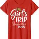 Girls Trip Nashville 2025 Bachelorette Cowboy Travel T-Shirt, XL, Red